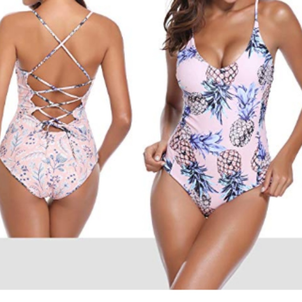 Reversible One Piece Bathing Suit (2 Style in 1) - Picture 7 of 8
